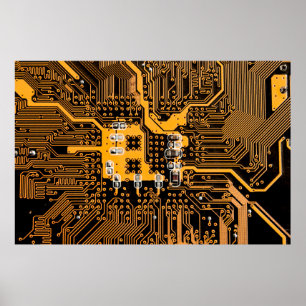 Microschemaillustratieschip, micro,backgro poster