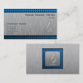 Microscoop; Metaal-blik Visitekaartje (Voorkant / Achterkant)