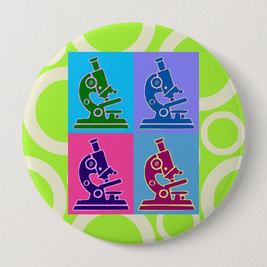Microscoop Pop Art Ronde Button 4,0 Cm (Voorkant)