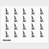 Microscoop Silhouet Vierkante Sticker (Vel)