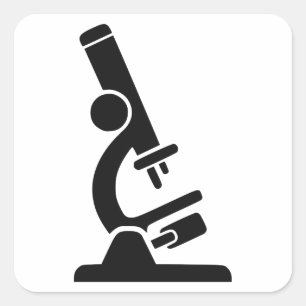 Microscoop Silhouet Vierkante Sticker