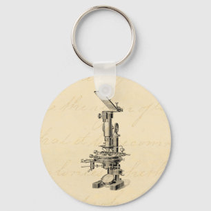 microscoopillustratie Retromicroscopen Sleutelhanger