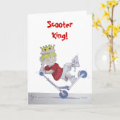 Microscooter cartoon stunt scooter rijder kaart (Gele Bloem)