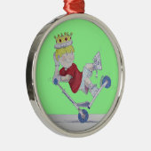 Microscooter kerstboomversiering Cartoon Metalen Ornament (Rechts)