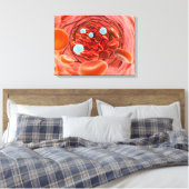 Microscopisch Uitzicht van de bloedstroom in een s Canvas Afdruk (Insitu (Slaapkamer))
