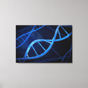 Microscopisch Uitzicht van DNA Canvas Afdruk