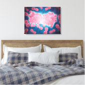 Microscopisch Uitzicht van een groep leukemiecelle Canvas Afdruk (Insitu (Slaapkamer))