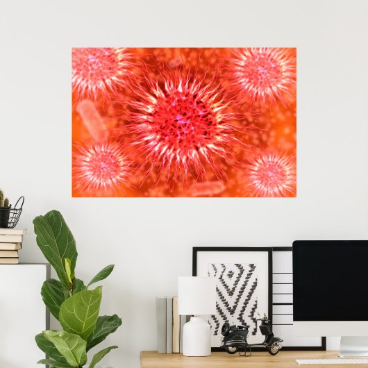 Microscopisch Uitzicht van endrimers 2 Poster (Thuiskantoor)