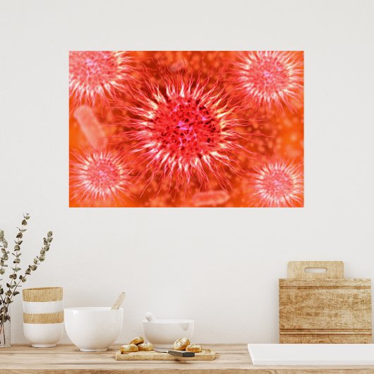 Microscopisch Uitzicht van endrimers 2 Poster (Keuken)