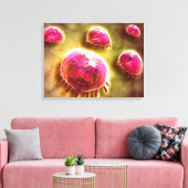 Microscopisch Uitzicht van fagocytaire macrofagen  Canvas Afdruk (Insitu (Woonkamer))
