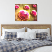 Microscopisch Uitzicht van fagocytaire macrofagen  Canvas Afdruk (Insitu (Slaapkamer))