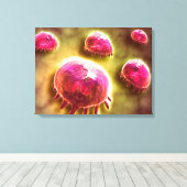 Microscopisch Uitzicht van fagocytaire macrofagen  Canvas Afdruk (Insitu (Houten vloer))