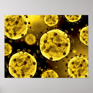 Microscopisch Uitzicht van het Coronavirus Poster