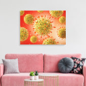 Microscopisch Uitzicht van het herpesvirus 1 Canvas Afdruk (Insitu (Woonkamer))