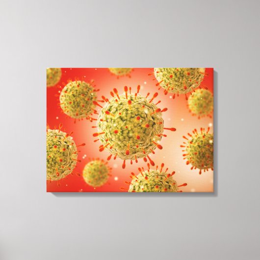 Microscopisch Uitzicht van het herpesvirus 1 Canvas Afdruk (Voorkant)