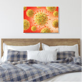 Microscopisch Uitzicht van het herpesvirus 1 Canvas Afdruk (Insitu (Slaapkamer))