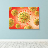 Microscopisch Uitzicht van het herpesvirus 1 Canvas Afdruk (Insitu (Houten vloer))