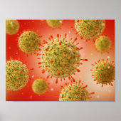 Microscopisch Uitzicht van het herpesvirus 1 Poster (Voorkant)