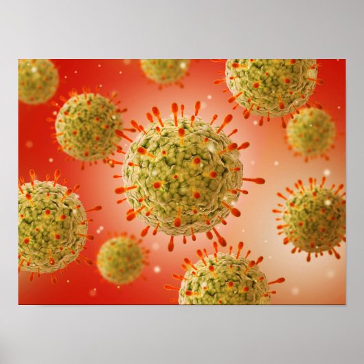 Microscopisch Uitzicht van het herpesvirus 1 Poster (Voorkant)