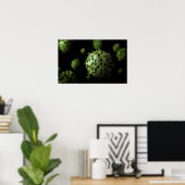 Microscopisch Uitzicht van het HIV-virus 1 Poster (Thuiskantoor)