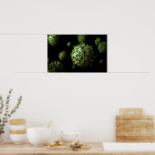Microscopisch Uitzicht van het HIV-virus 1 Poster (Keuken)