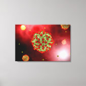 Microscopisch Uitzicht van het HIV-virus 2 Canvas Afdruk (Voorkant)