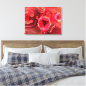 Microscopisch Uitzicht van het HIV-virus in de lon Canvas Afdruk (Insitu (Slaapkamer))