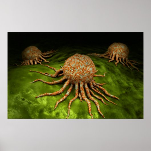 Microscopisch Uitzicht van het kankervirus Poster (Voorkant)