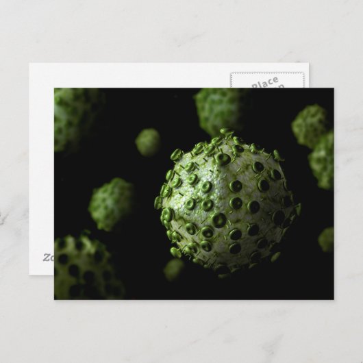 Microscopisch Uitzicht van HIV Virus 1 Briefkaart (Voorkant / Achterkant)