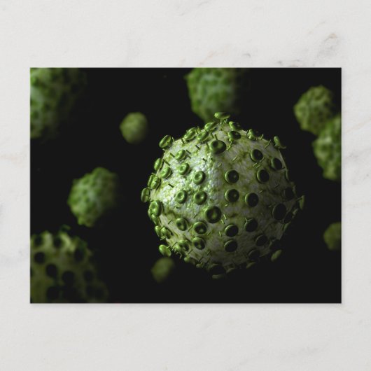Microscopisch Uitzicht van HIV Virus 1 Briefkaart (Voorkant)