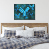 Microscopisch Uitzicht van immunoglobuline G-molec Canvas Afdruk (Insitu (Slaapkamer))