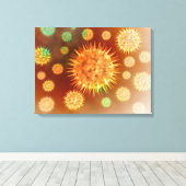 Microscopisch Uitzicht van kankercellen Canvas Afdruk (Insitu (Houten vloer))