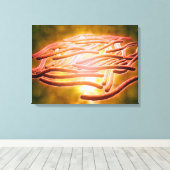 Microscopisch Uitzicht van Legionella Pneumophila Canvas Afdruk (Insitu (Houten vloer))