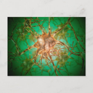 Microscopisch Uitzicht van meervoudige zenuwcellen Briefkaart