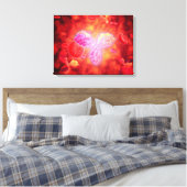 Microscopisch Uitzicht van menselijke antilichamen Canvas Afdruk (Insitu (Slaapkamer))