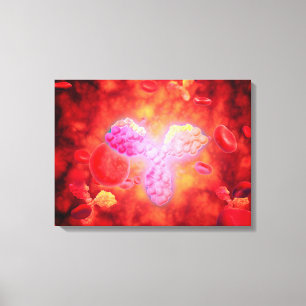 Microscopisch Uitzicht van menselijke antilichamen Canvas Afdruk