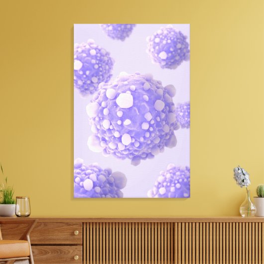 Microscopisch Uitzicht van pancreaskankercellen 1 Canvas Afdruk (Insitu (Woonkamer))