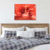 Microscopisch Uitzicht van rode bloedcellen die st Canvas Afdruk (Insitu (Slaapkamer))