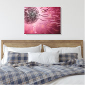 Microscopisch Uitzicht van spinzwemmen naar eieren Canvas Afdruk (Insitu (Slaapkamer))