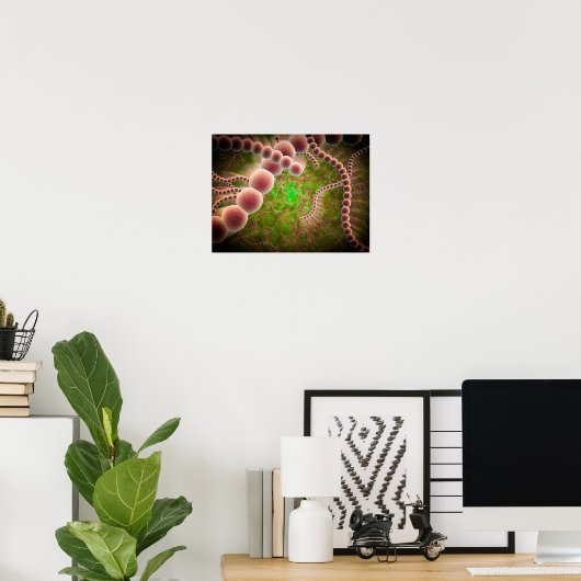 Microscopisch Uitzicht van Streptococcus pneumonia Poster (Thuiskantoor)