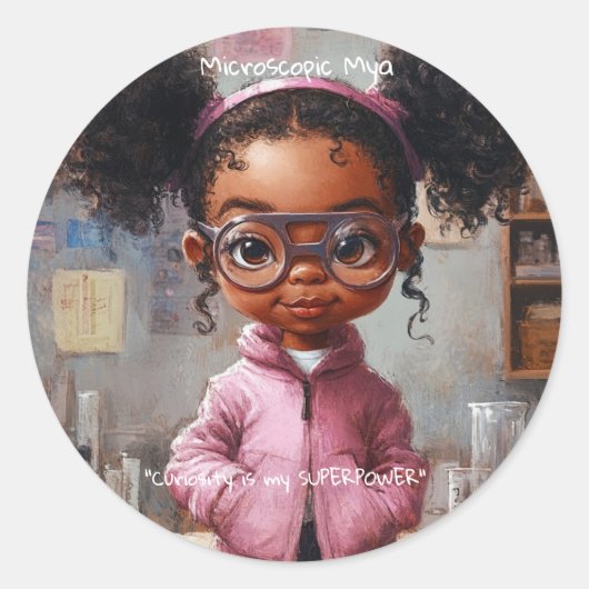 Microscopische Maya Ronde Sticker (Voorkant)