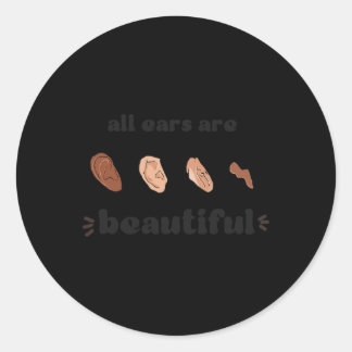 Microtia Awareness Day 9 Deaf Community T Ronde Sticker