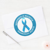 Microtia Blue Awareness Month Ribbon Ronde Sticker (Envelop)