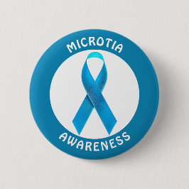 Microtia Blue Awareness Ribbon Ronde Button 5,7 Cm