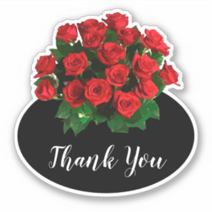 MicroWedding Red Roses Boeket Dank u Stickers