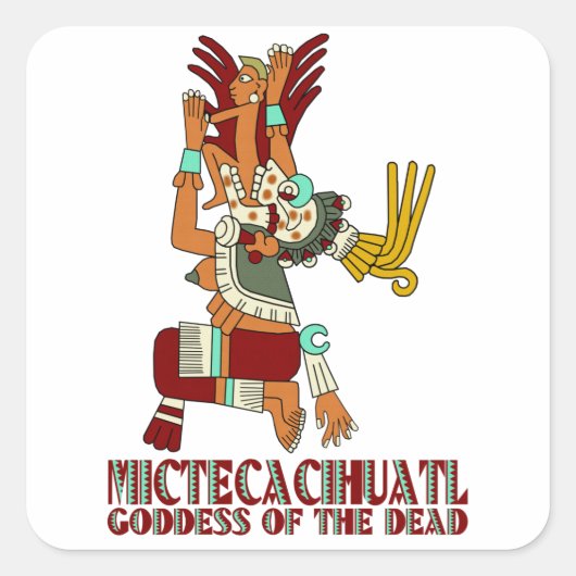 Mictecacihuatl Vierkante Sticker (Voorkant)