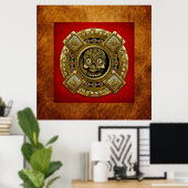 Mictlantecuhtli - Aztec God voor de dood Poster (Thuiskantoor)