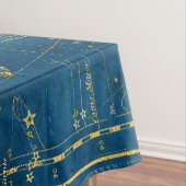 Mid Blue & Gold Star Map geïllustreerd Tafelkleed (Voorbeeld)