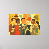 Mid Century 60s Office Cocktail Party Canvas Afdruk (Voorkant)