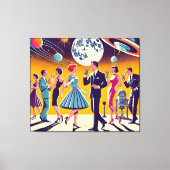 Mid Century 60s Space Age Cocktail Party Canvas Afdruk (Voorkant)